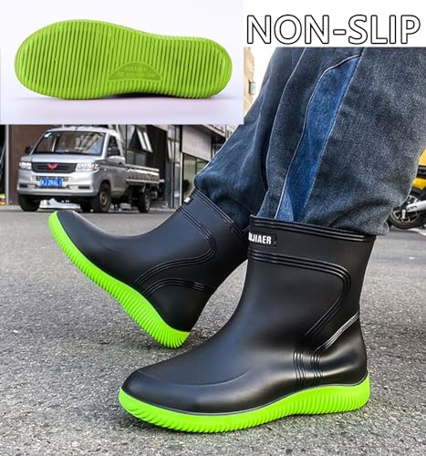 Image of Boots Men Rain Boots Outdoor Garden Waterproof Ankle Rain Shoes