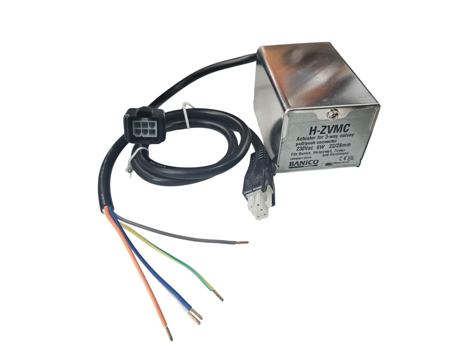 Banico H-ZMVC Motorised Zone Valve Actuator Head, 2 Port, 22mm & 28mm Replacement Actuator for Honeywell V4073A1039 / 40003916-003 Central Heating and UFH, with Service Plug