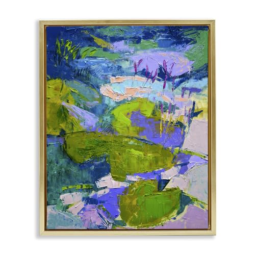 Pond Lily Lotus Floral Serenity, 25 x 31 Inch Canvas in Floater Frame