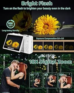 5K Digital Camera - WiFi 75MP UHD Cameras for Photography - Autofocus Vlogging Camera for YouTube with 18X Zoom 3" 180° Flip Screen - Video Cameras Compact Travel Camara with 32GB SD Card 2 Batteries