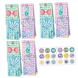 OATIPHO Juego de 12 Bolsas de Papel para Dulces Diseño de Sirenas Bolsas Creativas para Envolver Regalos Incluye 2 Hojas de Etiquetas Adhesivas Decorativas Ideales para Fiestas y