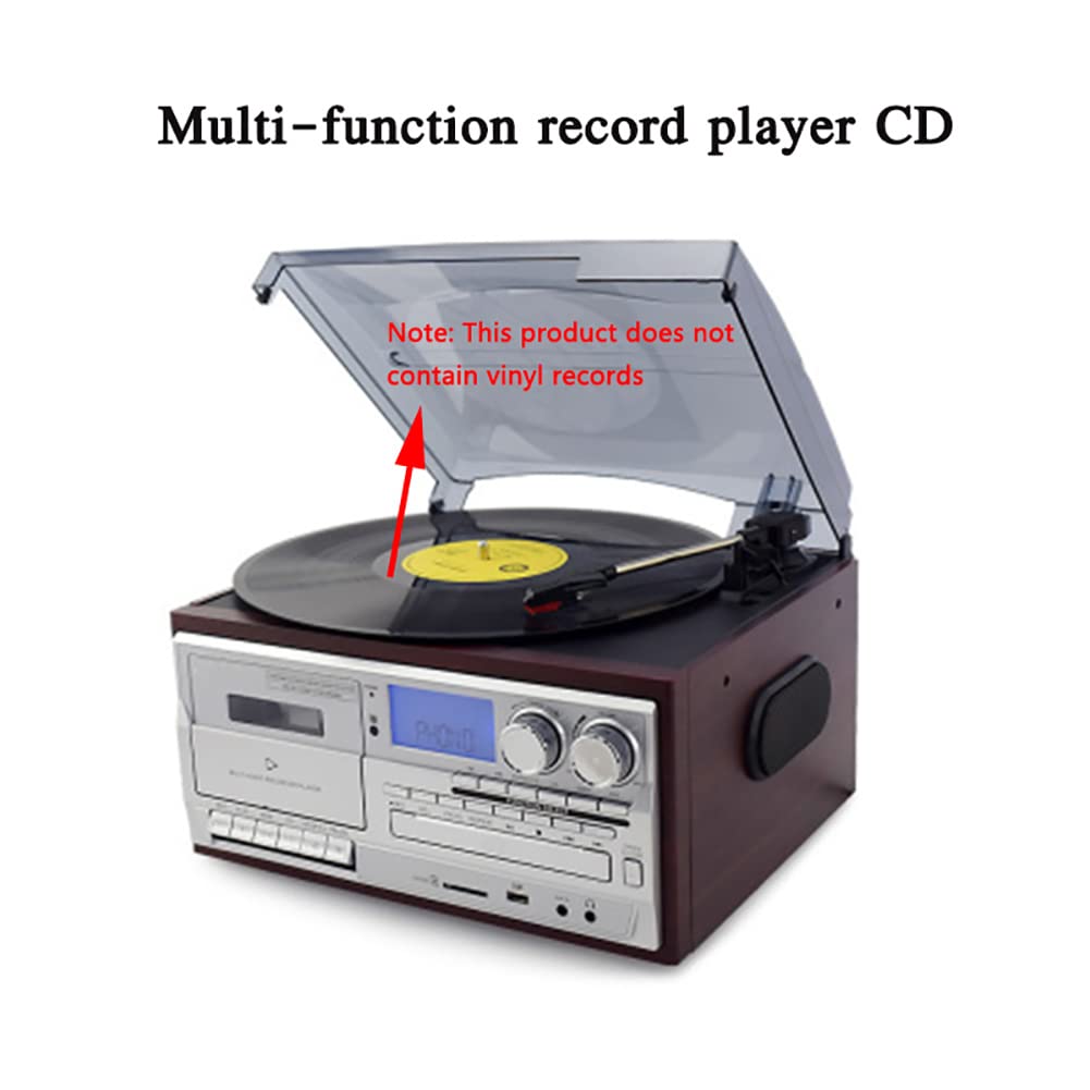 Giradischi multifunzione con lettore CD, radio, slot per cassette, registrazione USB/SD, telecomando e sistema di trasmissione a cinghia