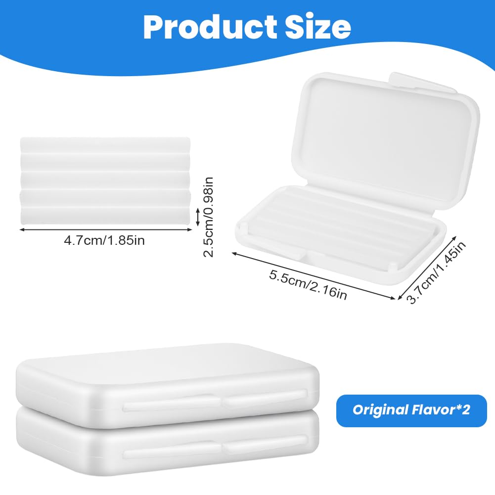 Orthodontic Wax for Braces 2 Pack, Precut Clear Dental Wax for Brackets Aligners Wearer, Comfort Cover Relief Irritation Pain, Food Grade Dental Care for Home Travel Office, Original Flavor