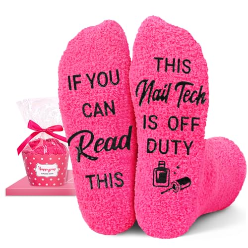 HAPPYPOP Nail Tech Gifts - Women Socks for Nail Technicians Lovers Artist Manicurist Gift for Birthday Appreciation Graduation Christmas