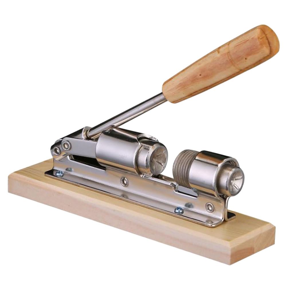 Garneck Casse-Noix Mécanique Léger et Portable Adapté à Tous Types de Noix en Acier Inoxydable Manche en Bois Outil Pratique pour Casser Noisettes et Châtaignes