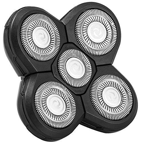OriHea Lames de Rechange Pour Rasoir, Lame de Rechange Pour Barbe à 5 Têtes Pour Hommes Chauves