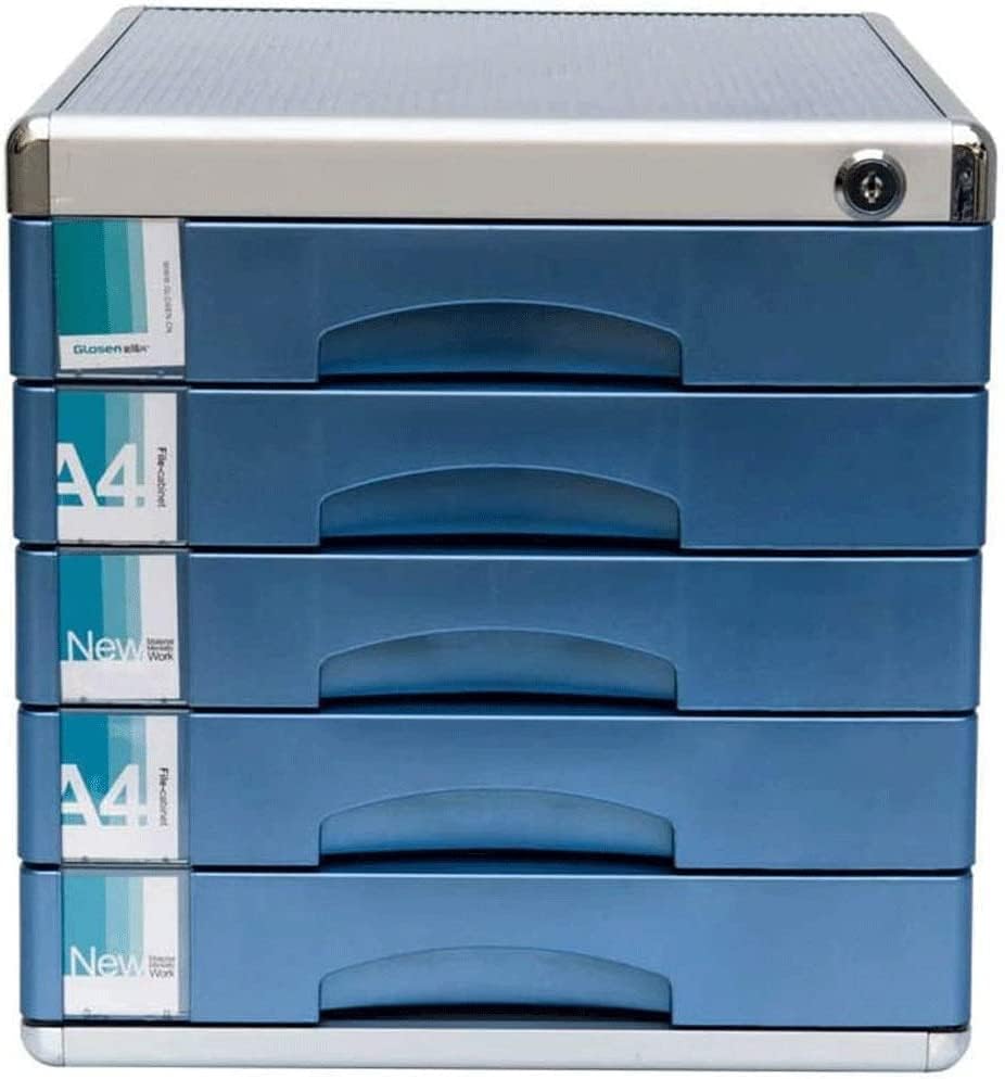 Desk Organizer, Desk File Organizer, Home Office Desktop File Storage Box Filing Cabinet Metal, File Cabinet,Fully Assembled Filing Cabinet Pedestal under Desk with 5 Drawer for A4 ; Lockable, 30x36x3