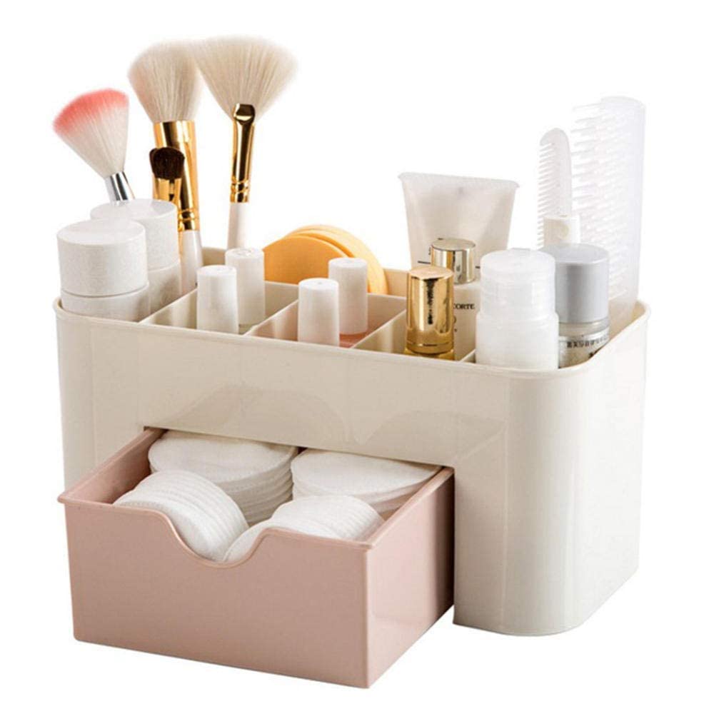 INKULTURE Plastic Cosmetic Storage Box Multi Functional Desktop Tidy Organiser Holder With Drawer 01 Pcs 1