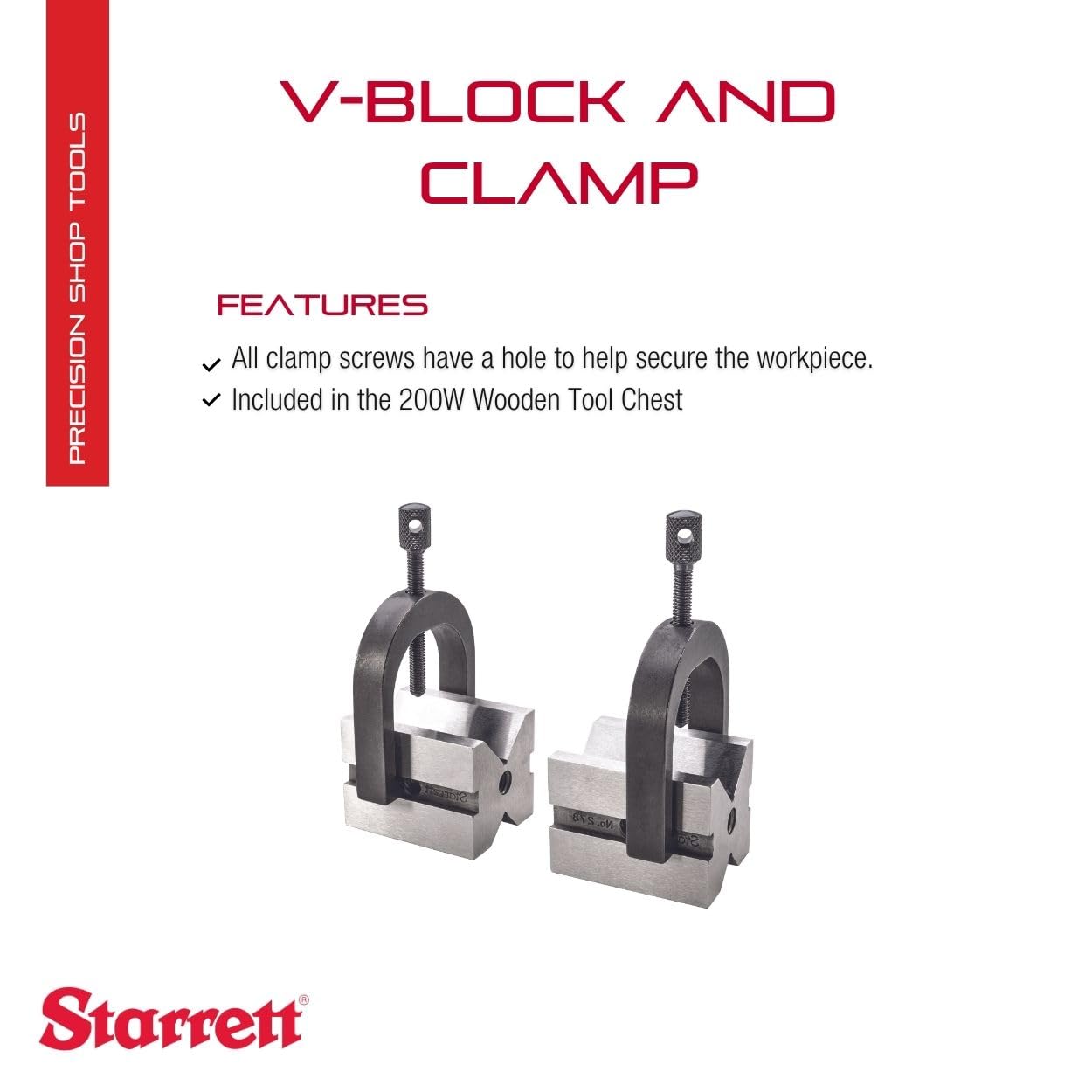 Starrett 278 2 V-blocks und 2 Klemme komplett-Set