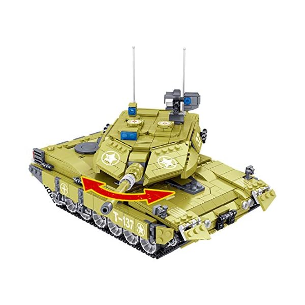VPPI Technik Panzer Bausteine, Kampfpanzer Leopard 2a7 Modellbausatz Panzer, Militär Panzer Bausatz Klemmbausteine… – Bild 6
