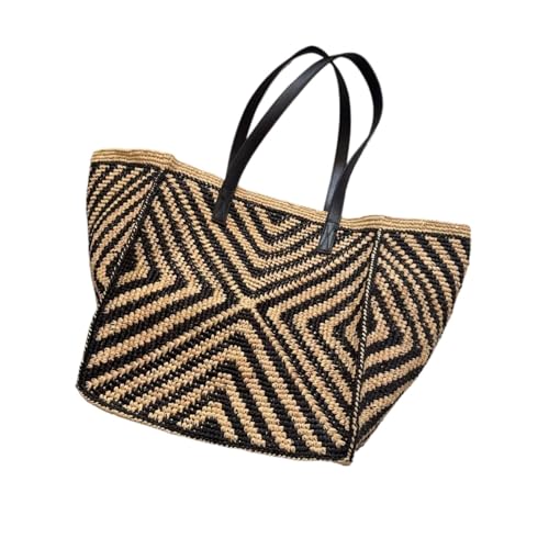 Sac en paille de plage ajouré et grand cabas pour vos vacances d'été