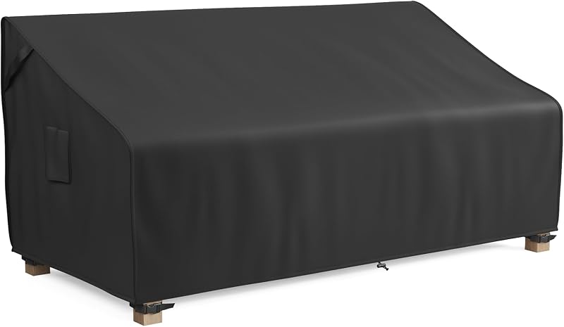 SEÑOR. COVER Funda para sofá de exterior de 3 plazas, impermeable, funda para muebles de patio de 80 pulgadas para sofá, poliéster resistente y costuras dobles, negro clásico