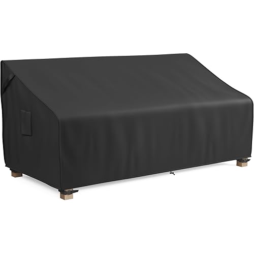 MR. COVER 3-Seater Outdoor Couch Cover Waterproof, 80 Inch Patio Furniture Cover for Sofa, Heavy Duty Polyester & Double-Stitched Seams, Classic Black