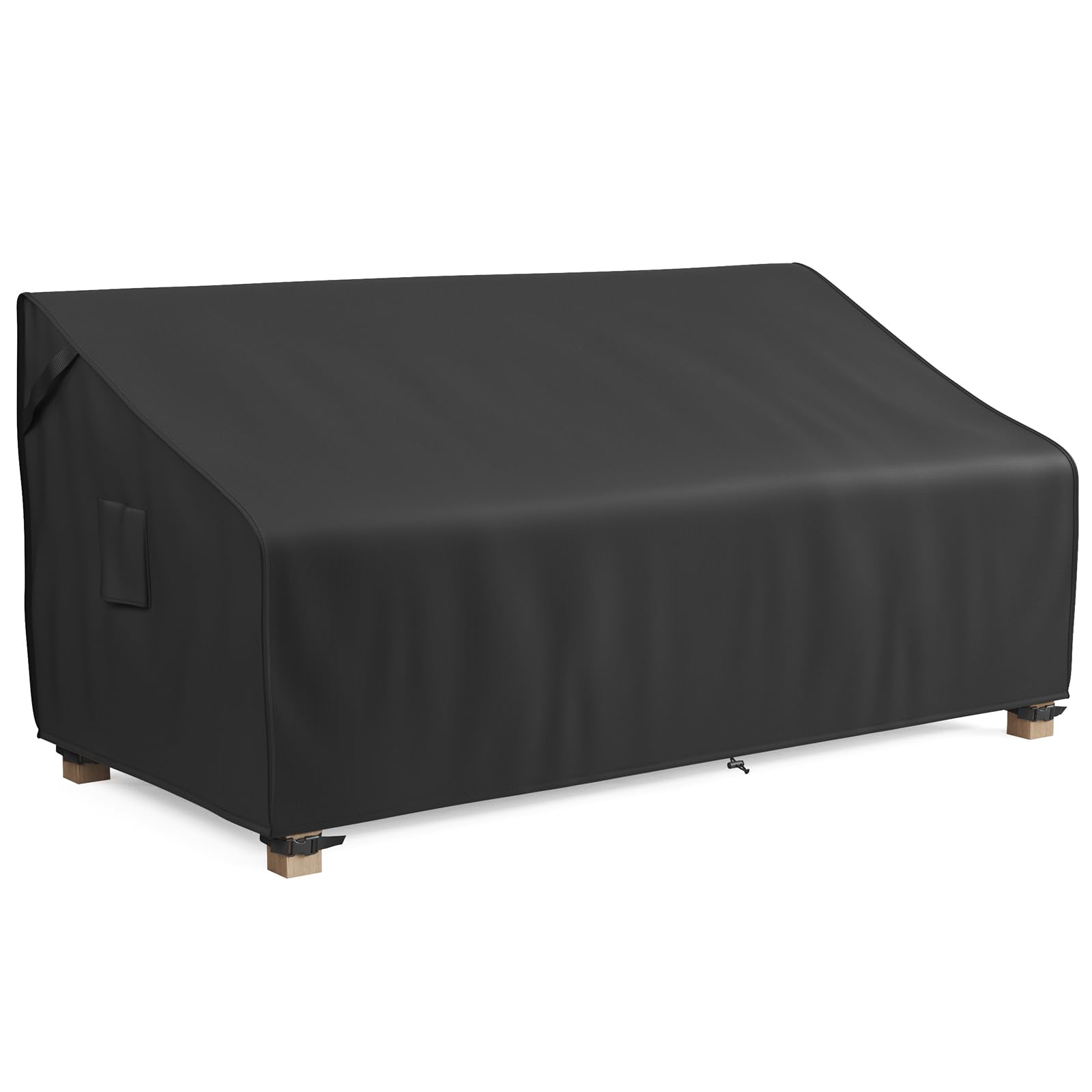 MR. COVER Waterproof 80 Inch 3-Seater Outdoor Couch Cover Polyester Sofa Cover for Patio Furniture, Windproof, Moistureproof, Classic Black