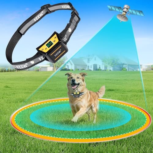 Plkm Dog Wireless GPS Fence Pet Electric Fence Containment System, Adjustable Control Range Warning...