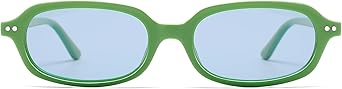 Retro Small Rectangle Sunglasses for Women Men Trendy Narrow Square Sunnies AP3729