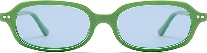 Retro Small Rectangle Sunglasses for Women Men Trendy Narrow Square Sunnies AP3729