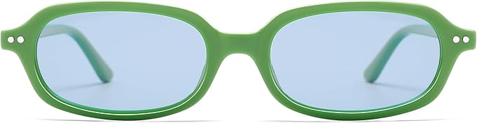 Retro Small Rectangle Sunglasses for Women Men Trendy Narrow Square Sunnies AP3729