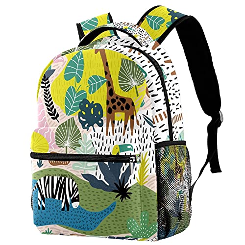 Sac à dos de voyage girafe et zèbre anti-fuite avec poche porte-bouteille