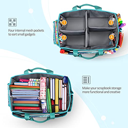 FINPAC-Large-Craft-Storage-Tote-Bag-with-Multiple-Pockets-Scrapbooking-Carrying-Case-Storage-Caddy-with-Handle-for-Sewing-Art-Desktop-Baby-Care-Supplies-Emerald-Illusions FINPAC-Large-Craft-Storage-Tote-Bag-with-Multiple-Pockets-Scrapbooking-Carrying-Case-Storage-Caddy-with-Handle-for-Sewing-Art-Desktop-Baby-Care-Supplies-Emerald-Illusions