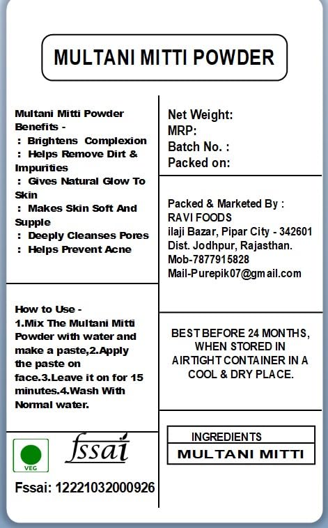 Pure Pik Organic Multani Mitti Powder For Face 400g - Image 2 thumbnail