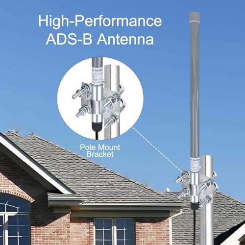 Image of FlightAware ADS-B Antenna 1090MHz & 978MHz Dual Band w / 10ft SMA Cable MCX Adapter High Gain 5dBi for ADSB FlightAware Software Defined Radios (SDRs) Flight Aviation Adsbexchange