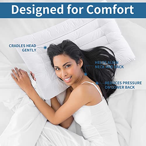 Mabozoo Thin Stomach And Back Sleeper Pillows, Slim Bed Pillows For Sleeping,Flat Design For Cervical Neck Alignment And Deeper Sleep, Extra Low Profile, Only 2.5 Inch (Standard, White) #TOP2