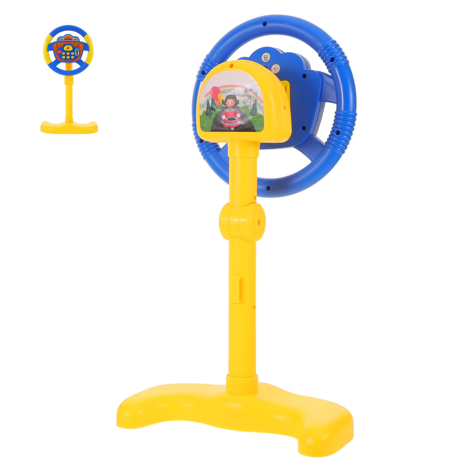 GALPADA Volante Giocattolo Simulato per Base Stabile e Rotazione Controller di Guida con Effetti Sonori e Musica Gioco Interattivo Sicuro in Plastica