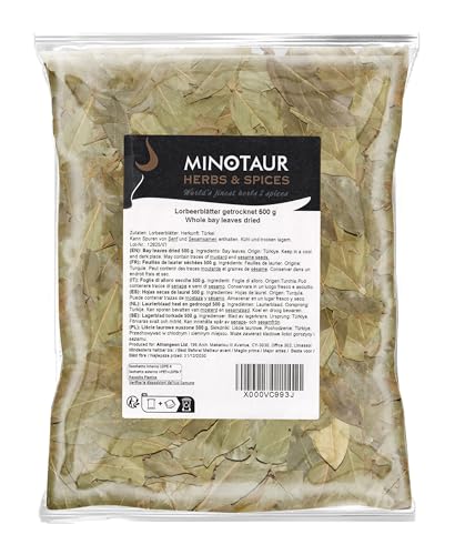 Minotaur Spices | Hojas secas de laurel | 2 x 500 g (1 Kg)