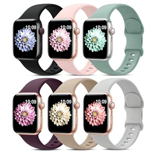 6 Pack Sport Bands Compatible with Apple Watch Band 38mm 40mm 41mm 42mm 44mm 45mm 49mm,Soft Silicone Waterproof Strap Compatible with iWatch Apple Watch Series Ultra 8 7 6 5 4 3 2 1 SE Women Men