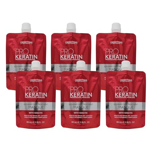 Creighton’s 6 x 100ml Multipack Pro Keratin Repairing Deep Treatment Hair Masque, Helps to Rescue and Repair Dry, Damaged Hair by Intensive Moisturising, Vegan & Cruelty Free, For Dry & Damaged Hair