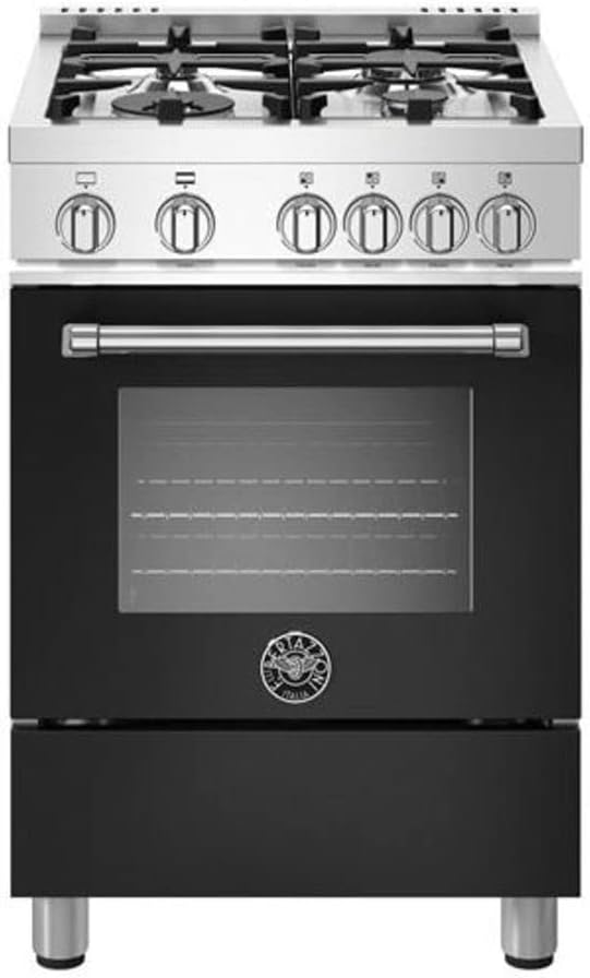 Bertazzoni MAST244GASNEE Bertazzoni MAST244GASE Master Series 24 pulgadas de ancho 2.4 pies cúbicos. Rango de gas natural independiente