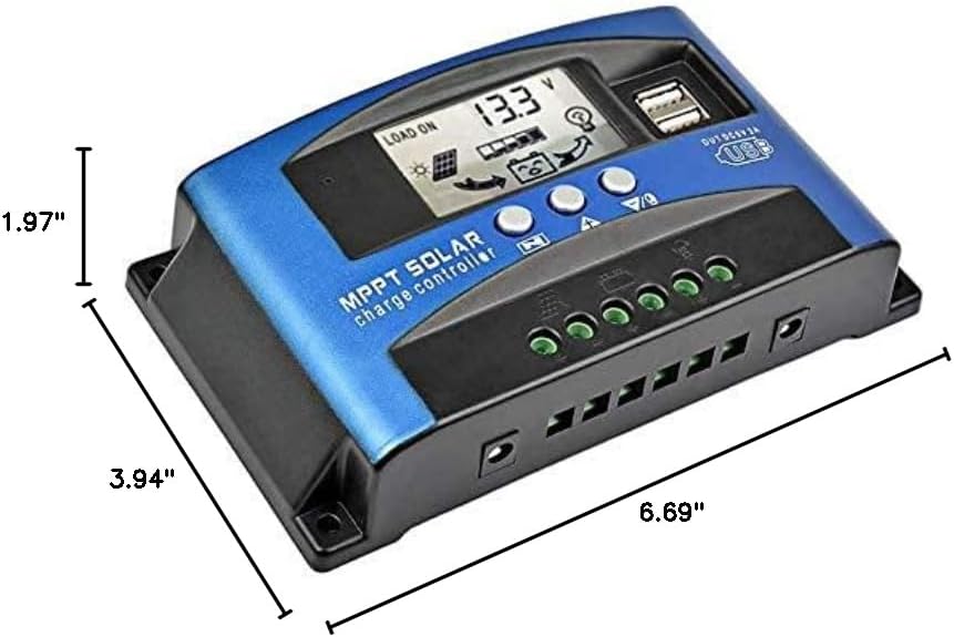 Dimensions of SOGTICPS BL912-60A-02US solar charge controller