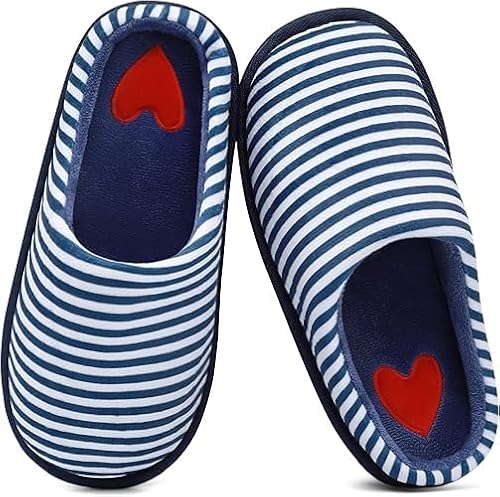 Image of FUPPIA Boys Girls Slippers Memory Foam House Slippers Comfortable Nonslip Soft Cozy Shoes for Toddler Blue 10