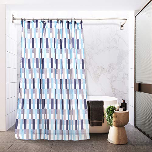 Prettyhome L Shapaed Bathroom Bathtub Corner Shower Curtain Rod Large Space 28"X68",Brushed Nickel Finished #TOP2