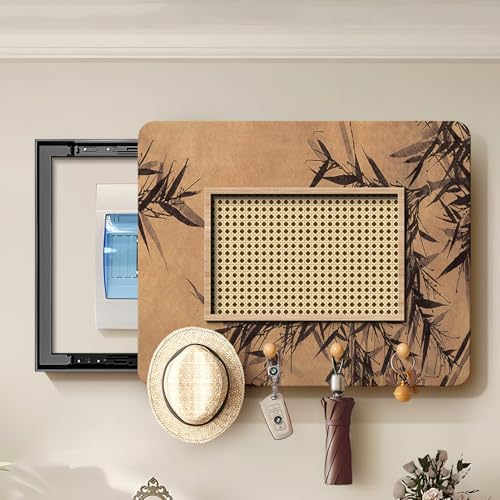 Cubierta decorativa para caja de fusibles con ganchos panel de pared