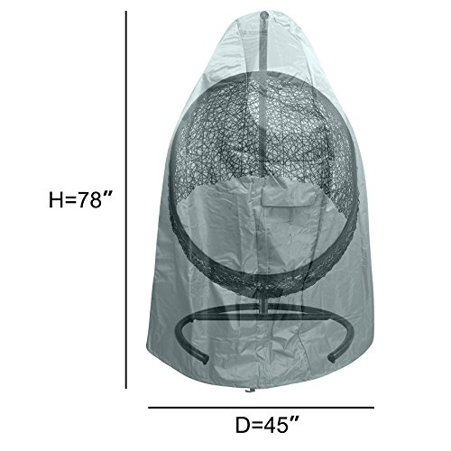Outdoor Patio Hanging Chair Cover Wicker Egg Swing Chair Covers Heavy Duty Water Resistant 78" H x 45" D