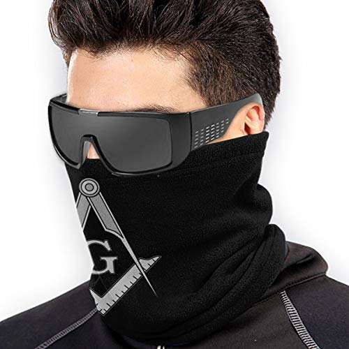 Masonic Square & Compasses Symbol Microfiber Neck Warmer Scarf Windproof Dust Proof Outdoor Sports Protection Face Mask Black