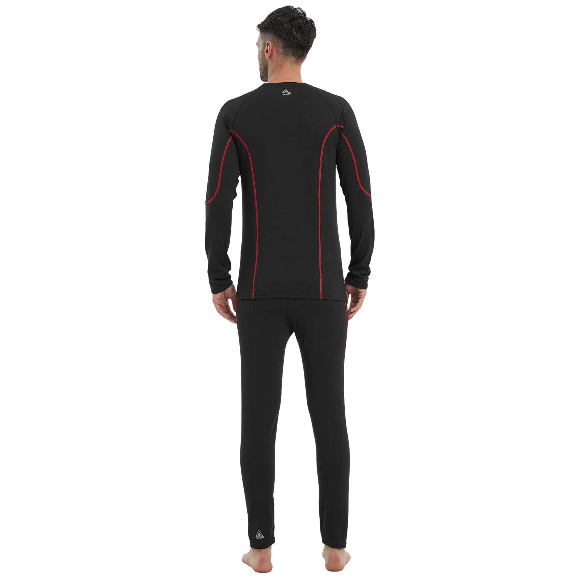 AMZSPORT Intimo Termico Uomo Set di Maglietta e Pantaloni a Compressione Asciugatura Rapida per Sci Palestra Ciclismo Calcio Corsa