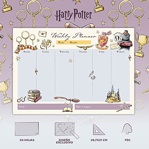 Miniatura 2 de Bloc Planificador Semanal A4 Harry Potter Glasses - Organizador Semanal - Planificador Semanal - Planning Escritorio - Material Escolar Y Papeleria Harry Potter