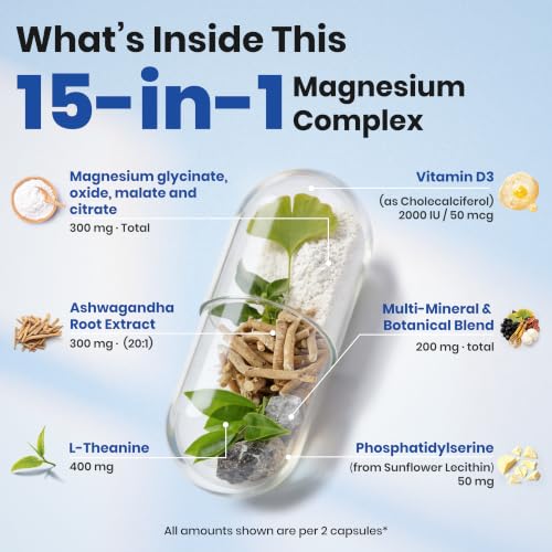 120-Count VEV DeepCalm 15-in-1 Magnesium Complex Capsules w/ Ashwagandha and L-Theanine 7.49 w/ S and S + Free + 50% Off Code LPW5FP69 - image 3