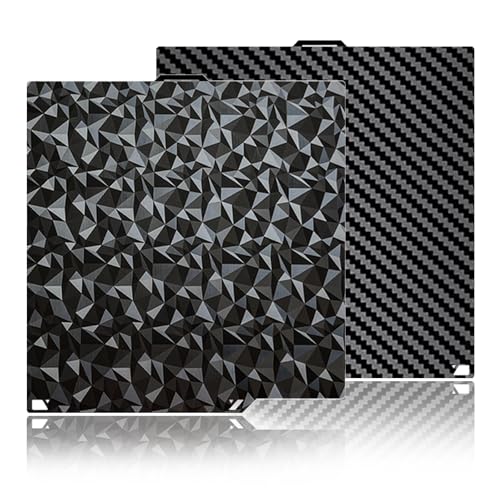 Diamond+Carbon Plate for ELEGOO Centauri Carbon Build Plate 260x271mm, Dual-Sided PEO PET Magnetic Spring Steel Bed CC/CC2 Plate, High-Temp Resistant Printing Surface for ELEGOO CC/CC2 3D Printer