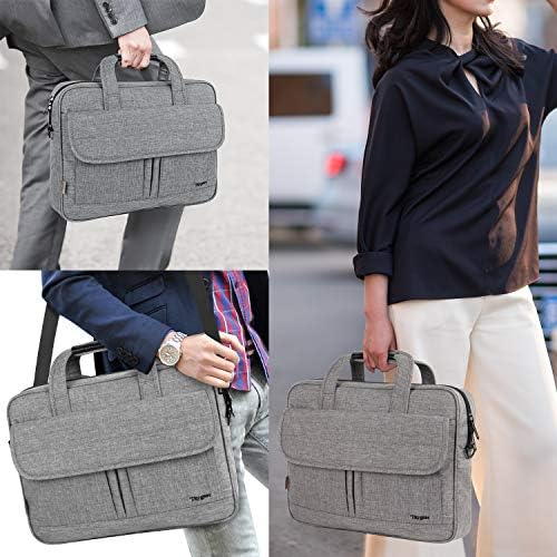 Taygeer Laptop Bag 15.6 Inch Water Resistant Briefcase with Shoulder Strap Shockproof Office Bag Business Computer Carry Bag for Man Woman suitable for Work Travel School, Grey