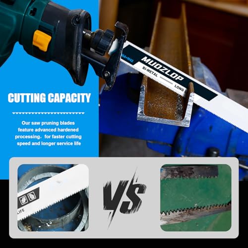 Image of 5 Pack 6 inch Reciprocating Saw Blades Set, 18TPI High Carbon Saw Blades, Metal Saw Blades with Organizer Case (5, 18TPI /6 inch)