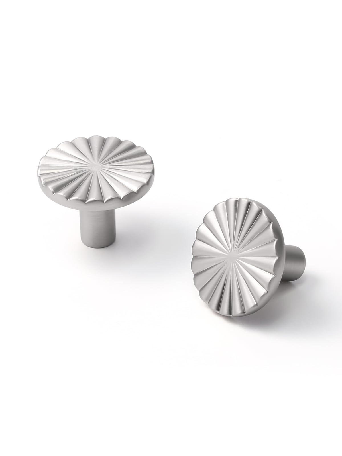 Jiasenbao Brushed Nickel 10 Pack Cabinet Knobs Satin Nickel Flat Drawer Pulls Kitchen Cupboard Bathroom Dresser Cabinet Hardware Handles Zinc Alloy