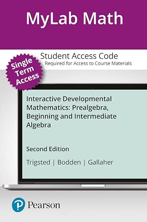 Mylab Math Student Access Kit for Interactive Developmental Mathematics ...