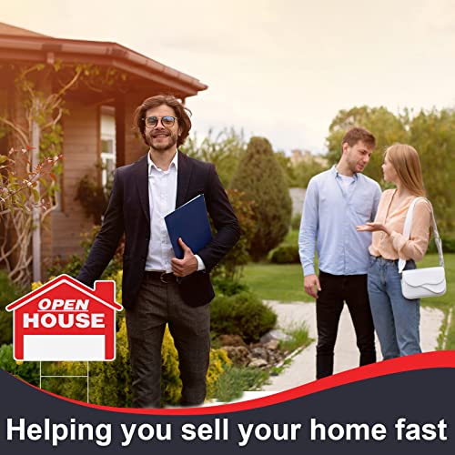 Pinkunn 14 Pcs Open House Signs 18 X 14 Double Sided Real Estate Signs Large Open House Directional Arrows Signs With 14 Pcs Heavy Duty H Stakes For Garden Property Yard Sign Real Estate Agent #TOP4