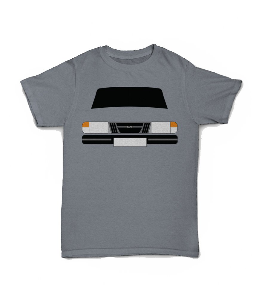 Retro Motor Company Saab 900 Customisable T-Shirt Grey
