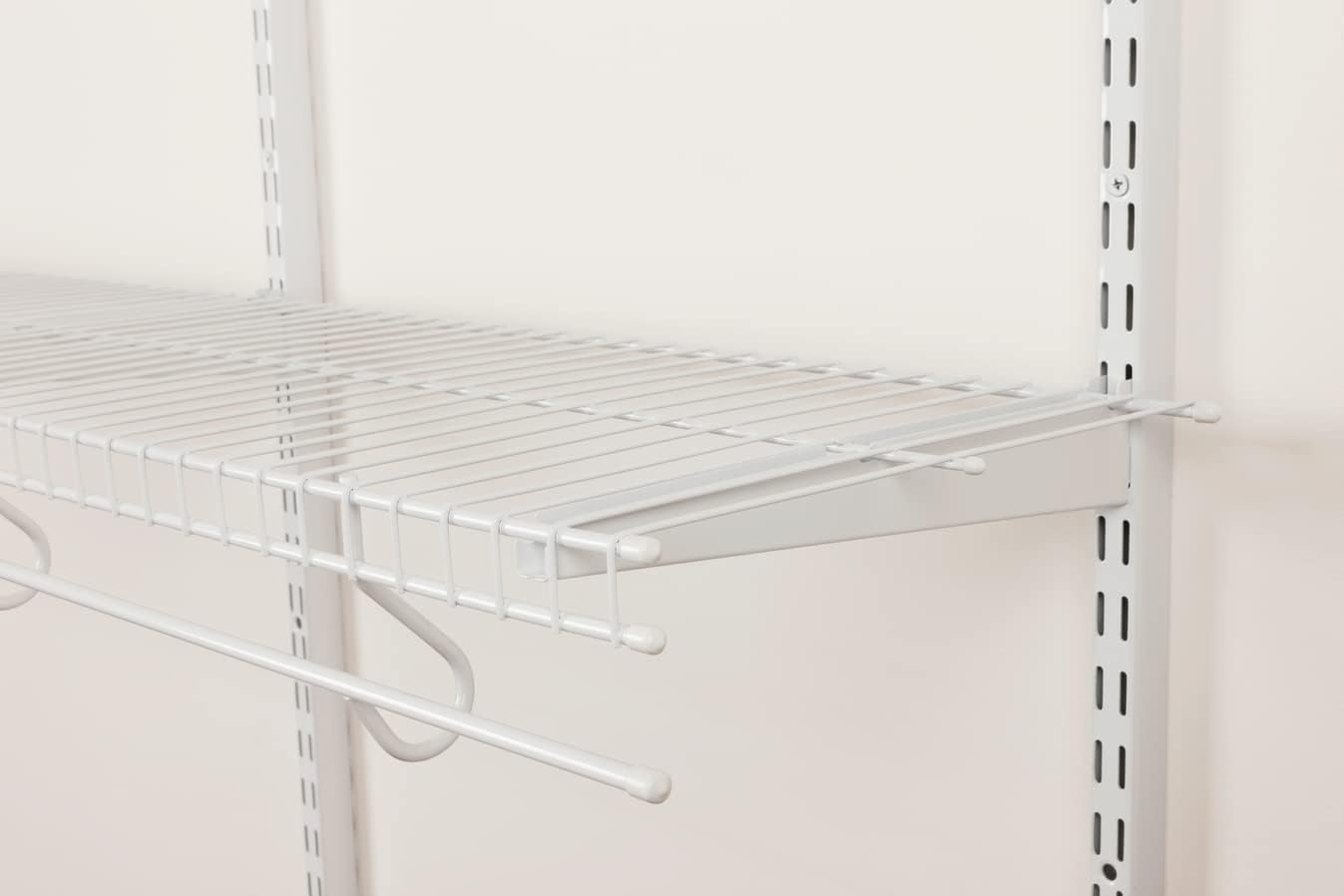 Rubbermaid FastTrack FreeSlide Expandable Closet Organizer, 4 to 8 foot, White, for Clothes/Shoes/Hats
