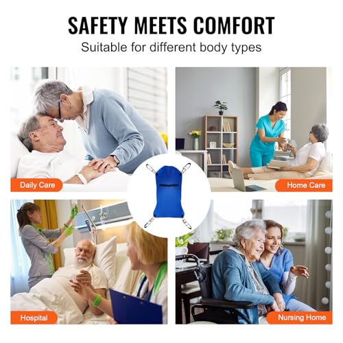 Image of VEVOR Universal Full Body Patient Lift Sling -Small, Patient Lift Medical Sling for Easy Transfer and Bathing, Polyester Patient Aid Transfer Sling for Elderly, Disabled, Bedridden, 600LBS Capacity